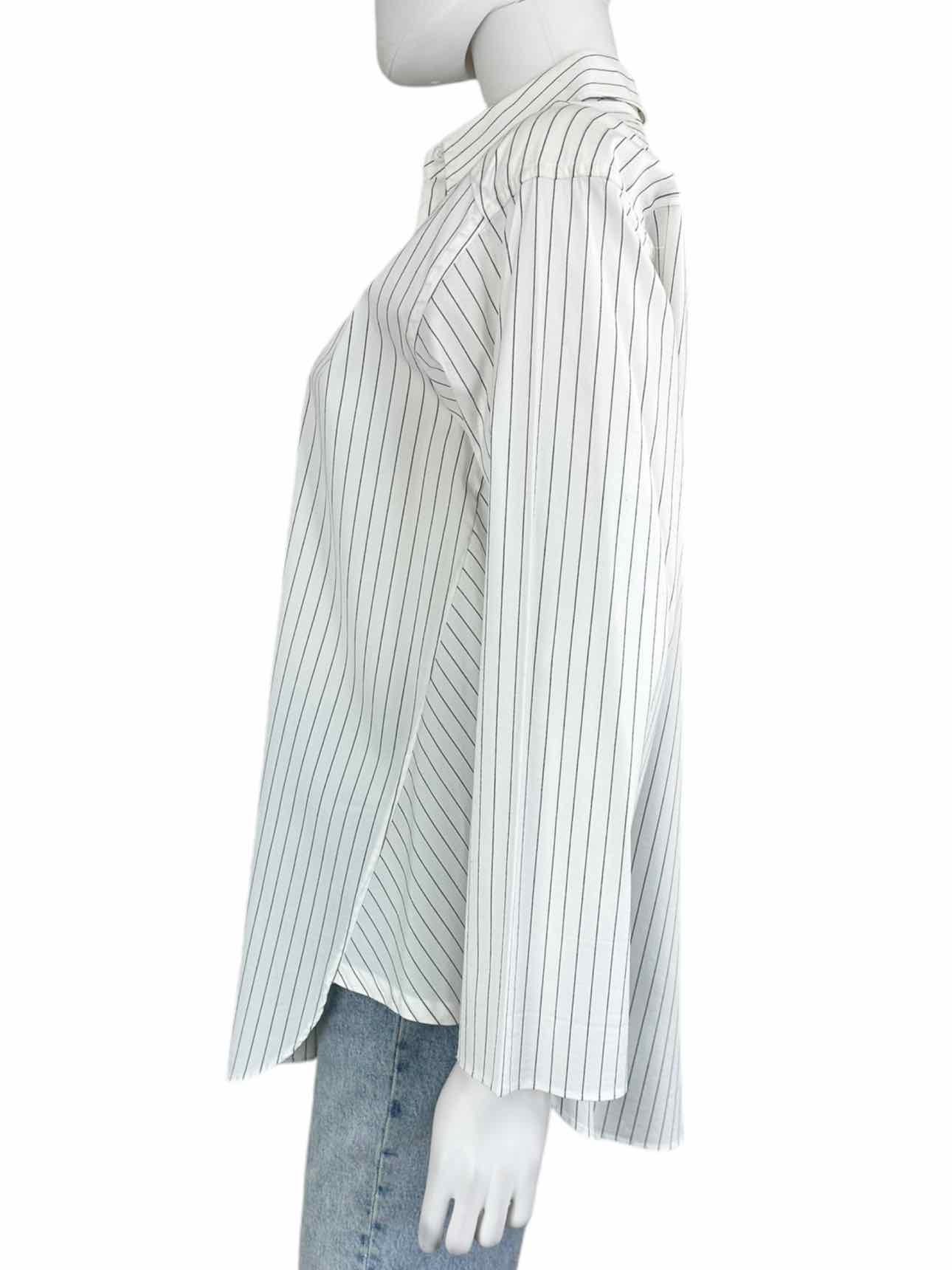 LAFAYETTE 148 NEW YORK White Pinstripe Button Down Size S