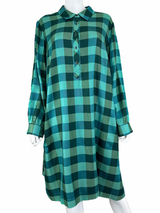 J. Jill NWT Green Plaid Dress Size XL