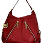 michael kors Red Hobo Pebbled Leather Designer Handbag