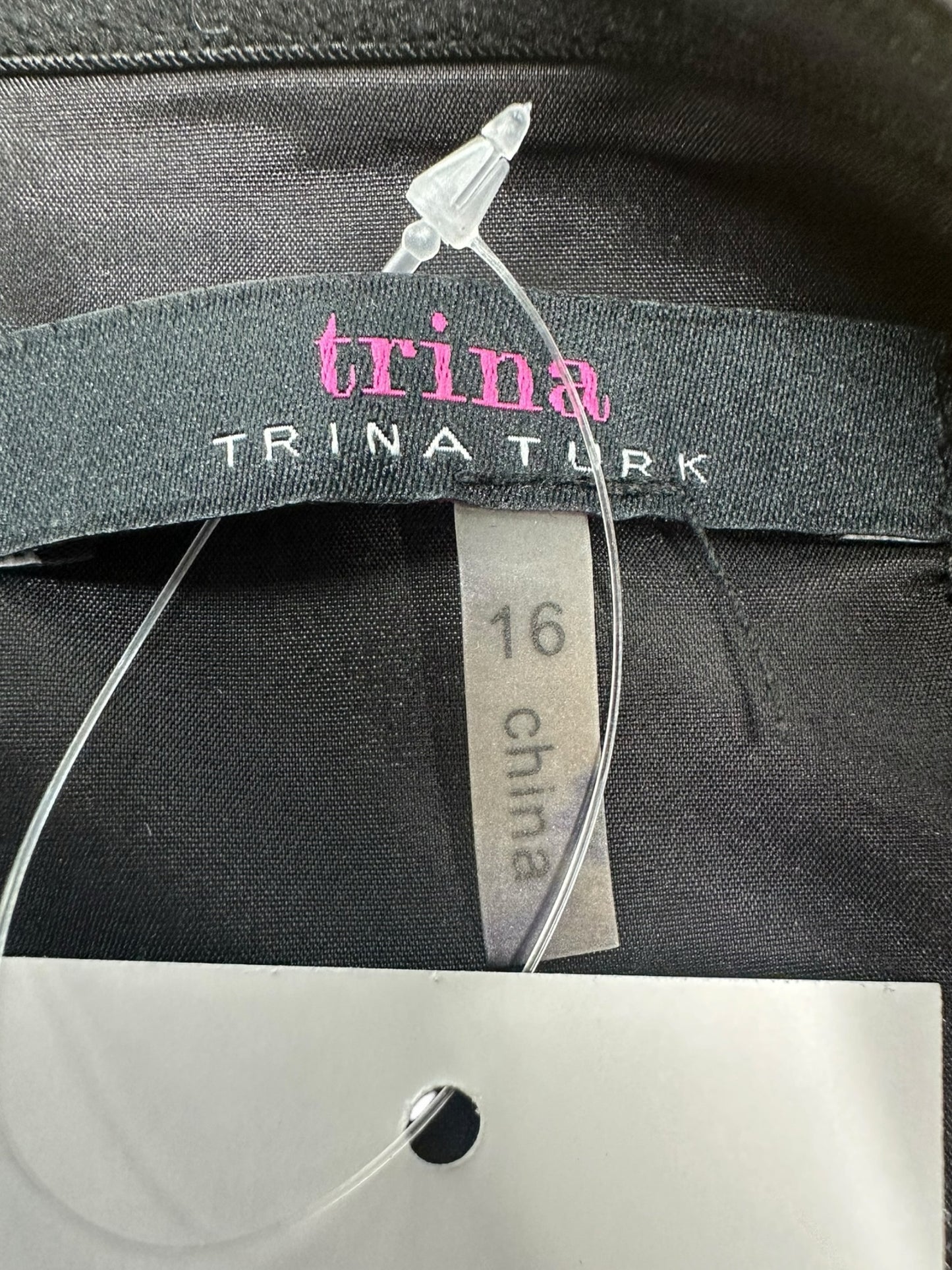 trina TRINA TURK Black Off Shoulder Cocktail Dress Size 16