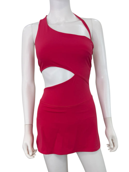 Free People Hot Pink Transcend Limits One Shoulder Skortsie Dress Size XS