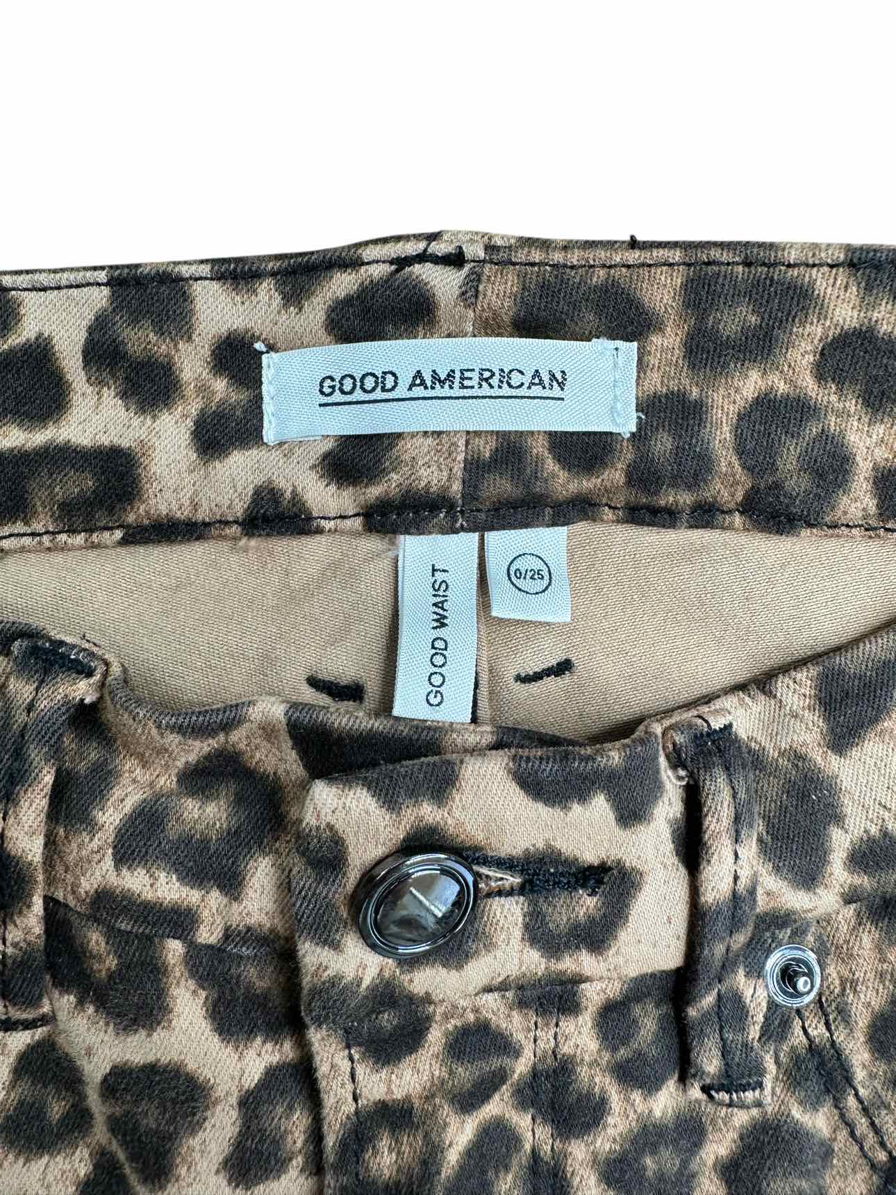 GOOD AMERICAN Cheetah Skinny Jeans Size 25