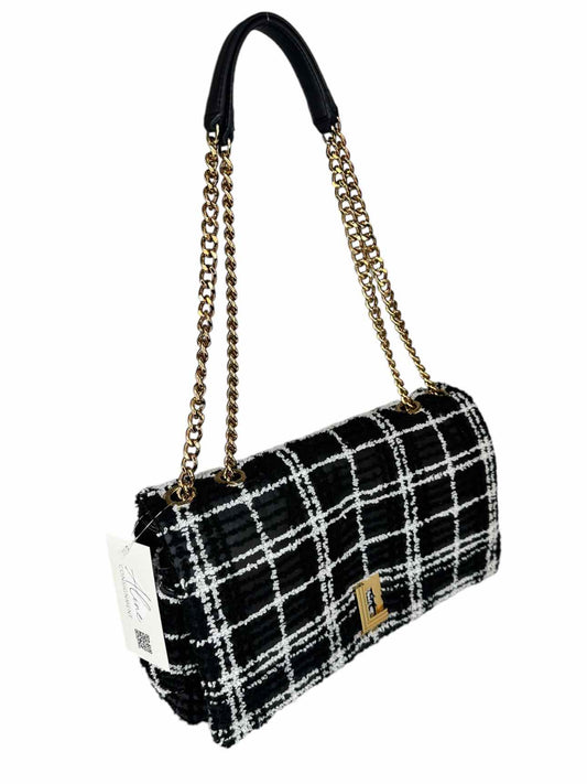 KARL LAGERFELD Black Tweed Lafayette Shoulder Bag