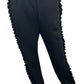 Why Dress Black Ruffle Joggers Size S