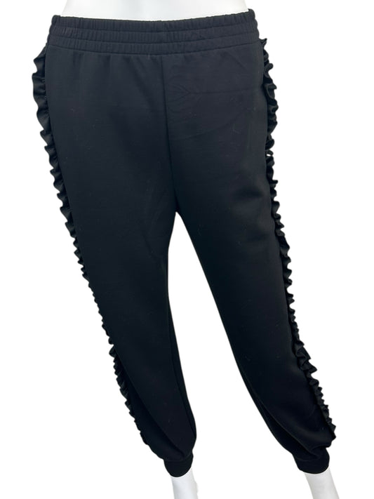Why Dress Black Ruffle Joggers Size S