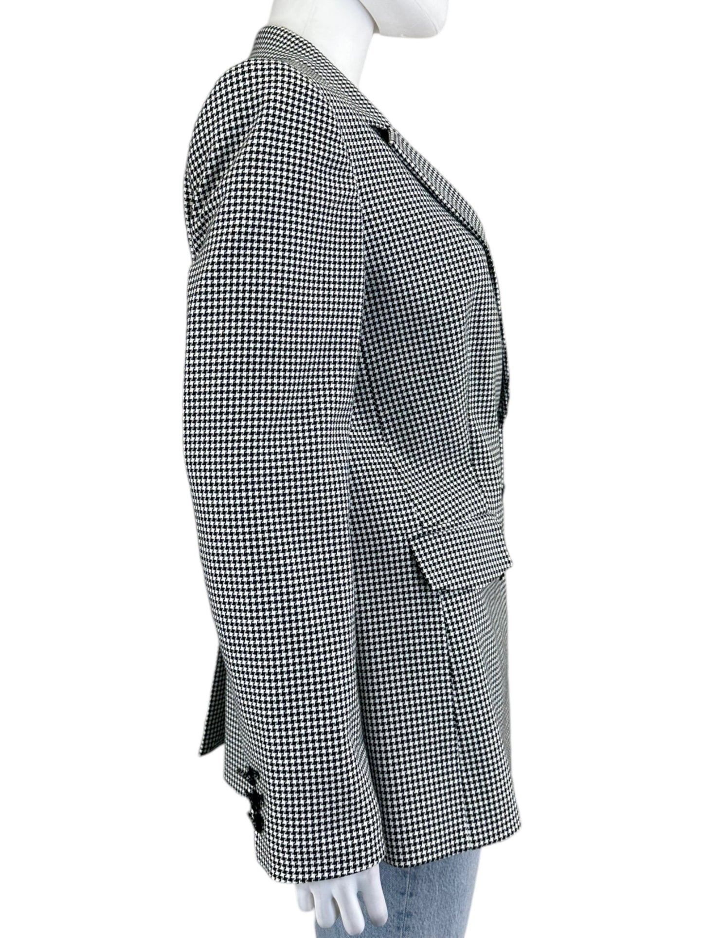 KARL LAGERFELD Black Houndstooth Blazer Size 8