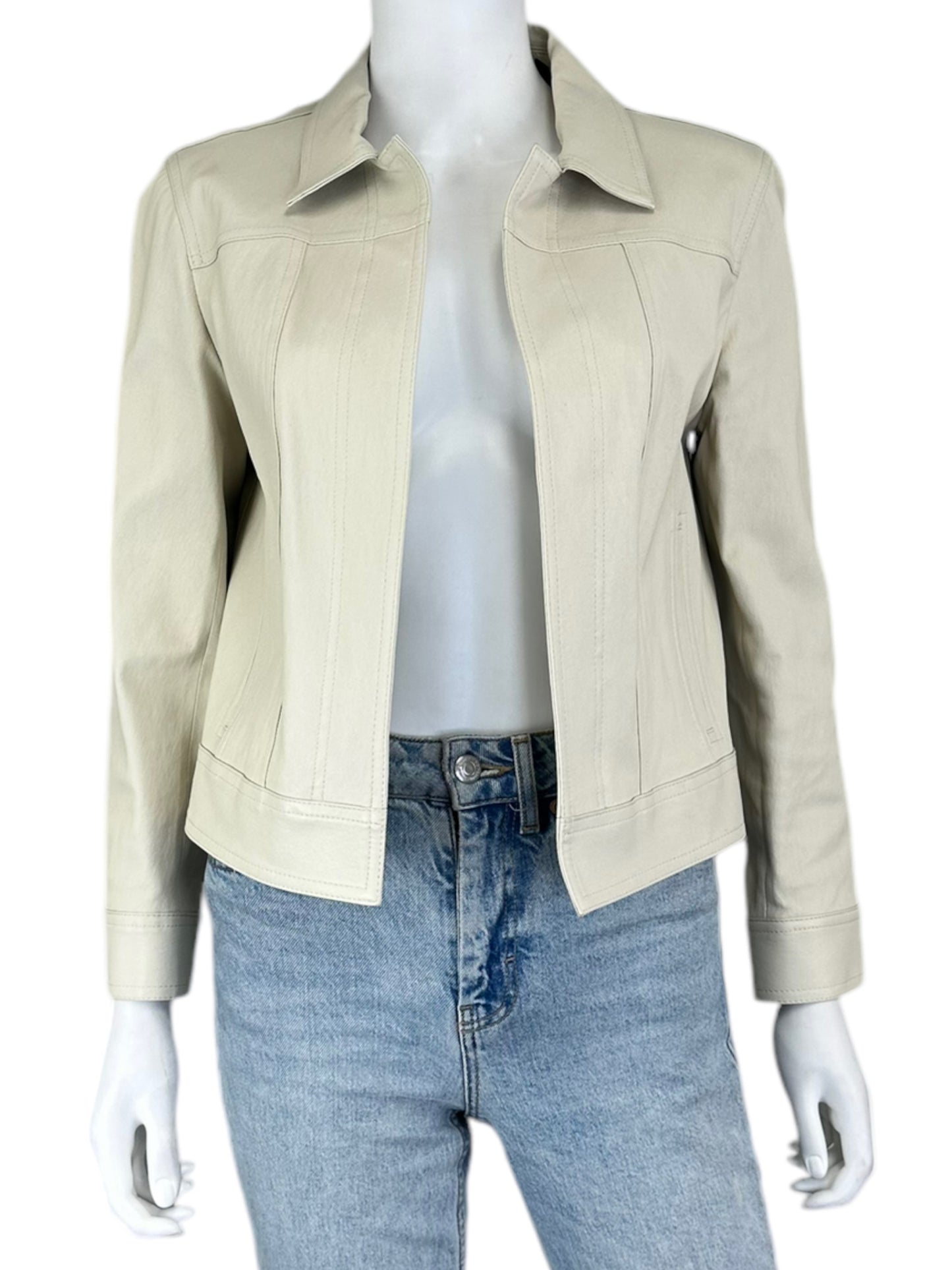 Theory Cream Lamb Leather Jacket Size L