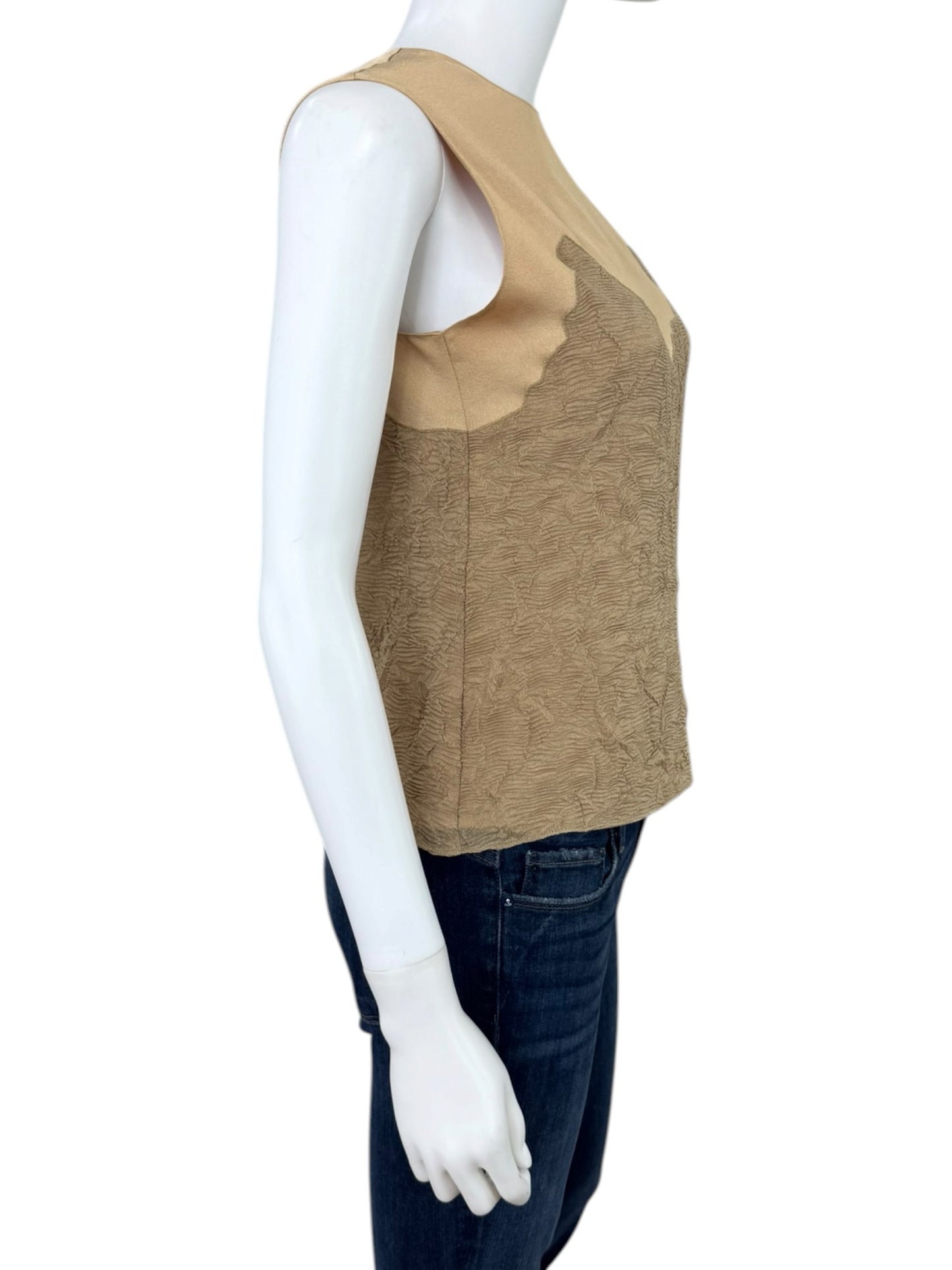 Vince Gold Crinkle Textured Shell Size XS