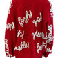 Queen of Sparkles Red Go Fight Win Sweater Cardigan Size L