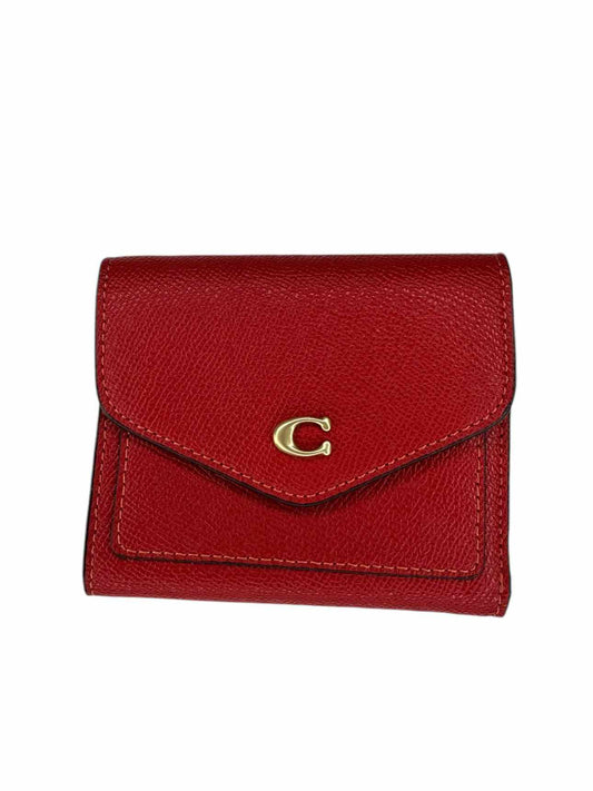 COACH Red Pebbled Leather Wyn Wallet