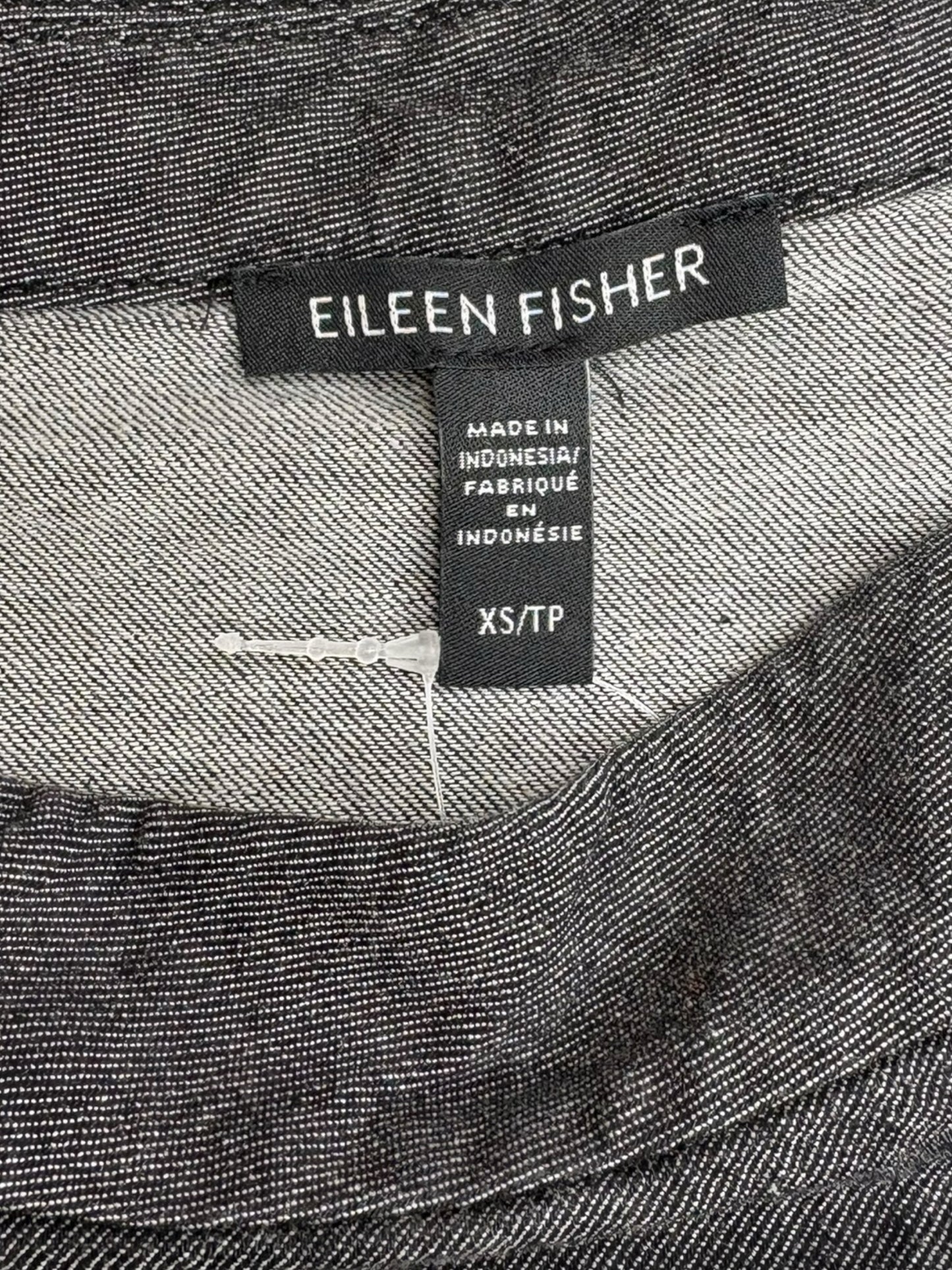 EILEEN FISHER Gray Organic Cotton Blouse Size XS