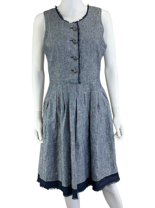 CYNTHIA ROWLEY Navy & White Workwear Dress Size 8