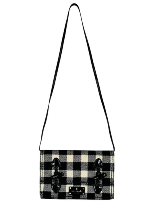 Kate Spade Black and Cream Checkered Designer Handbag