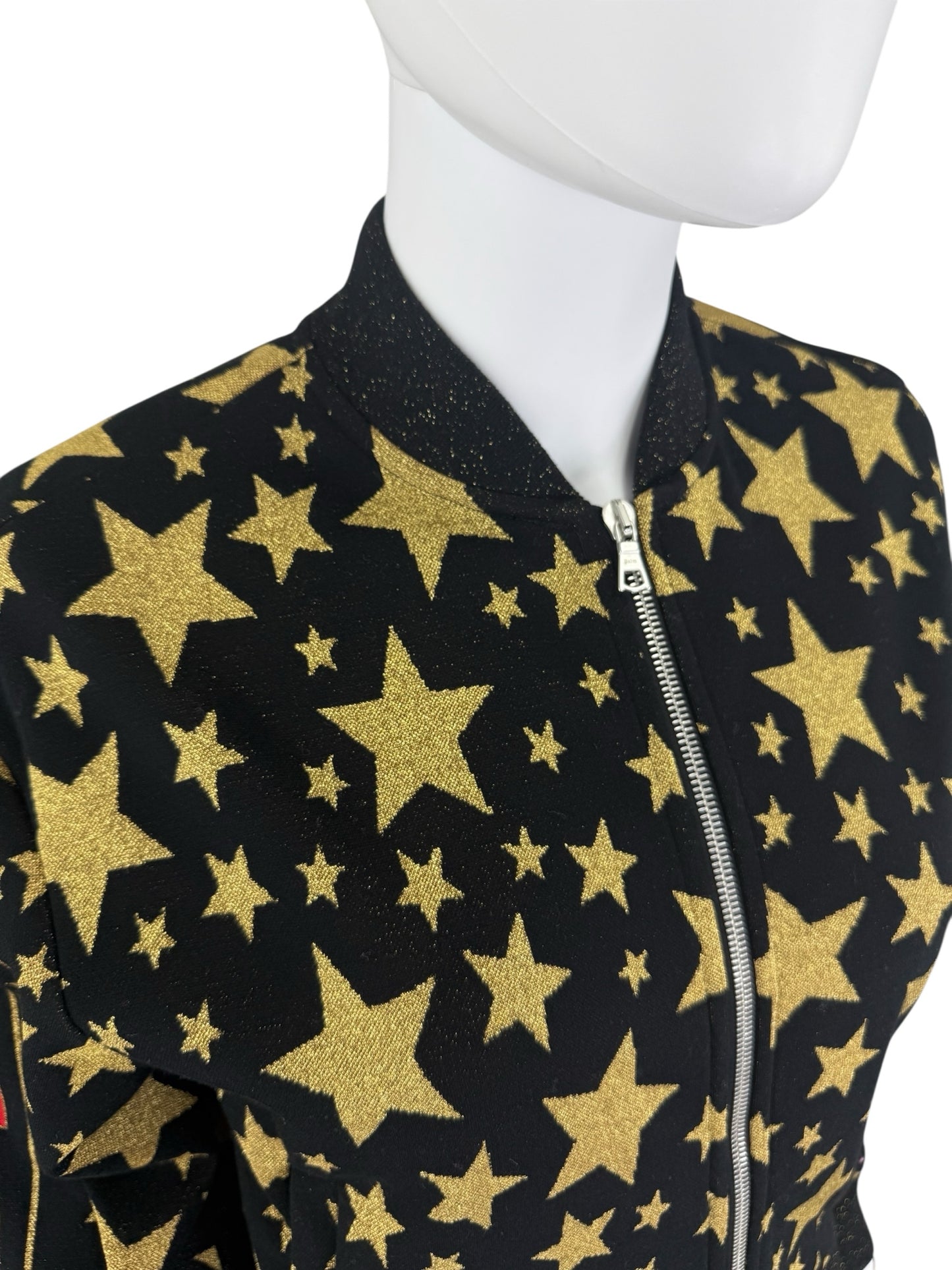 PALM ANGELS Black Star Bomber Jacket Size S