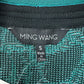 MING WANG Green Jacquard Knit Cardigan Jacket Size S