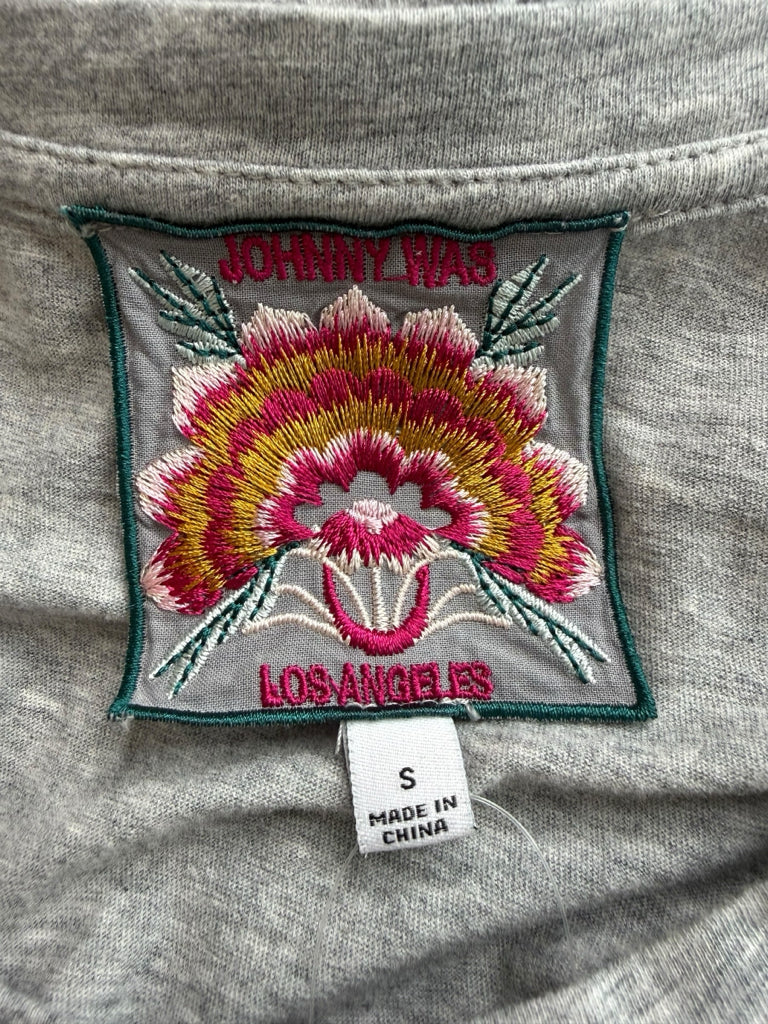 Johnny Was Gray 100% Cotton Long Sleeve Tee Size S