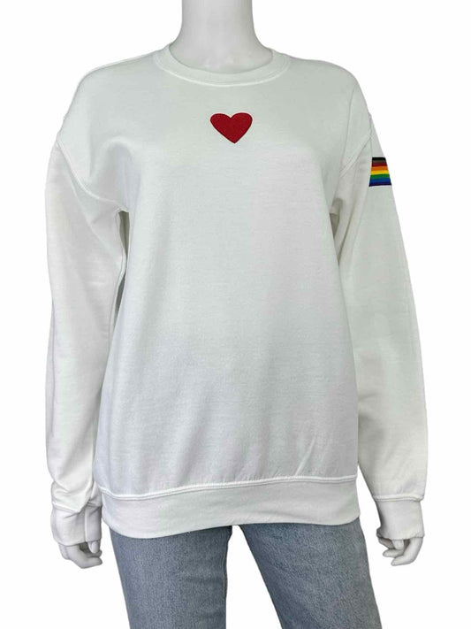 KOCH White Crewneck EQUALITY Sweatshirt Size S