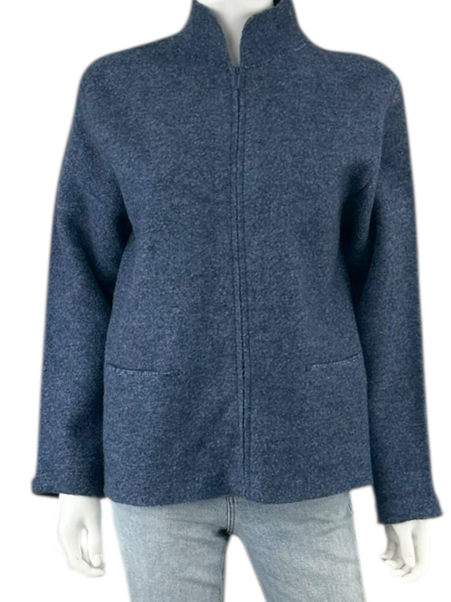 EILEEN FISHER Blue 100% Wool Jacket Size S