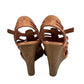 Tory Burch Brown Leather Nadia Wedges Size 8