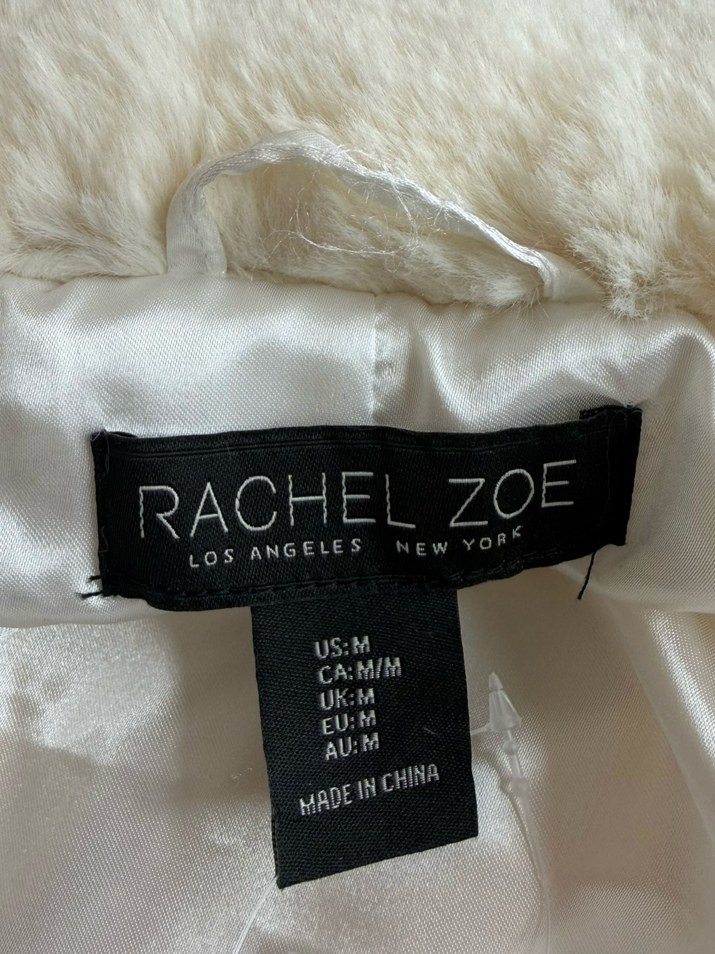 Rachel Zoe Cream Faux Fur Coat Size M