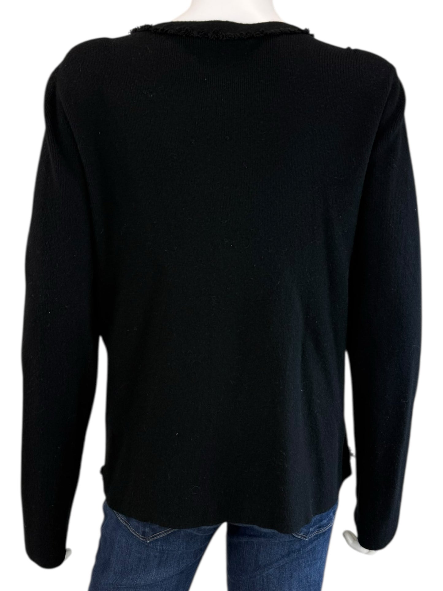 Sioni NWT Black Knit Faux Leather Jacket Size M