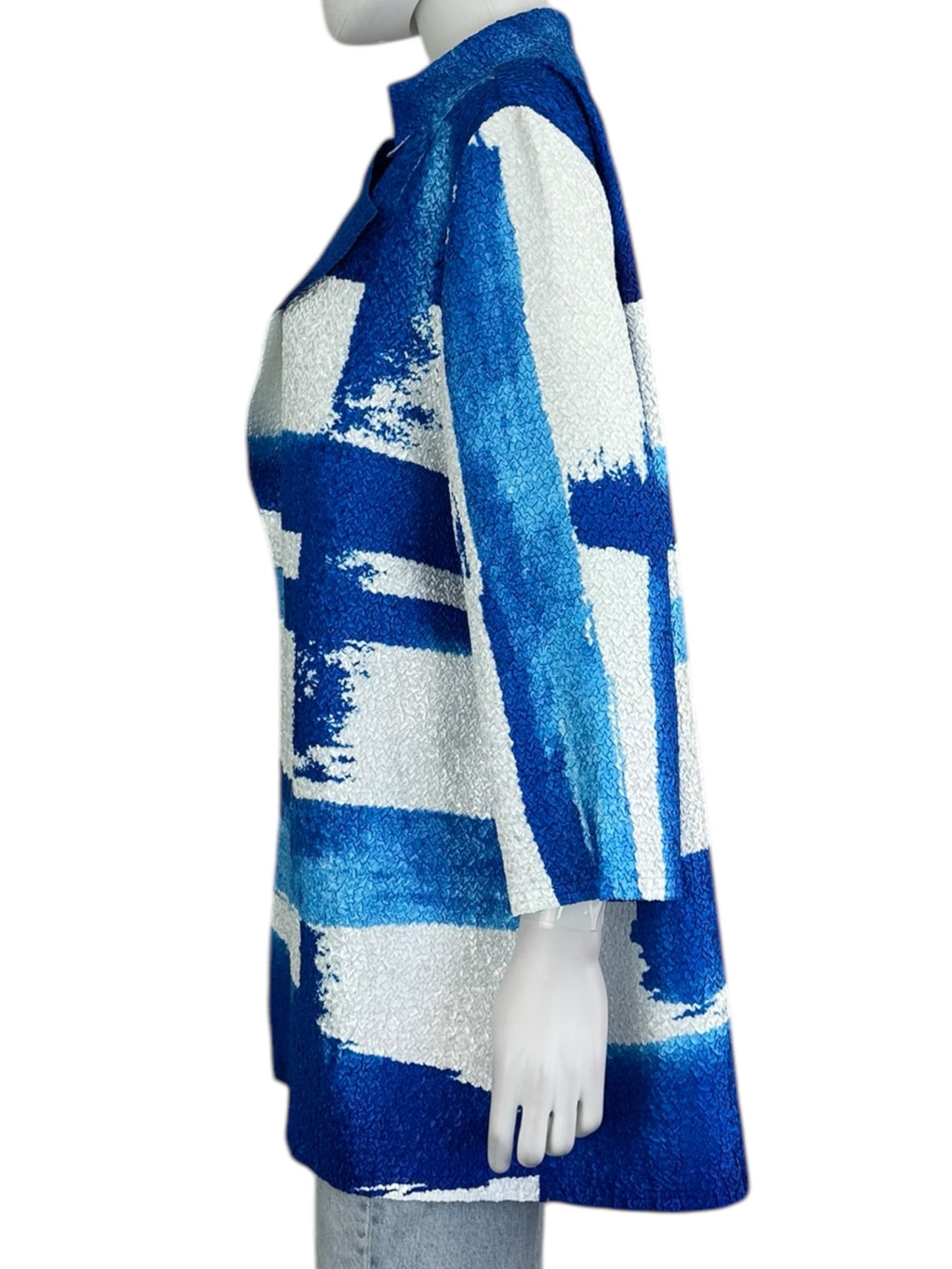 chicos Blue Crinkle Casual Jacket Size L