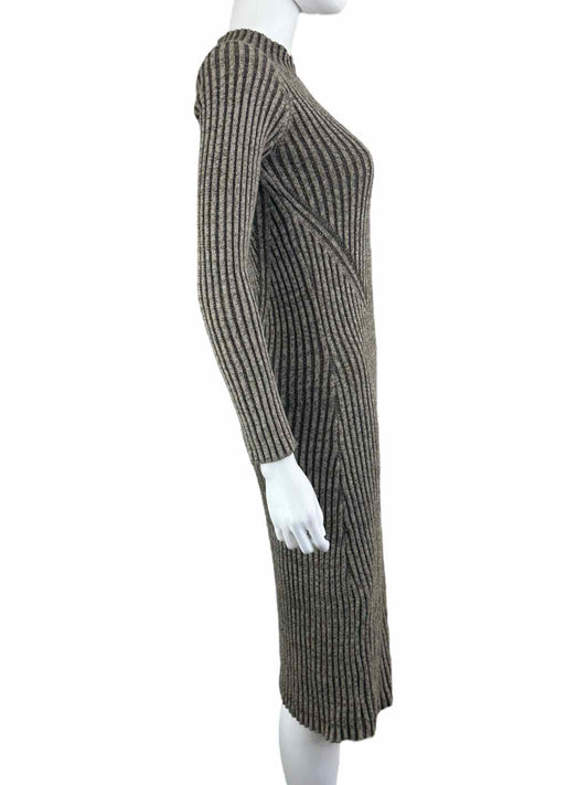 Rails Brown Ribbed Knit Midi Dress Size XS