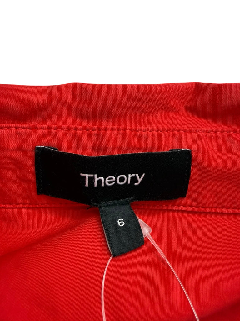 Theory Red T-Shirt Button-Down Mini Dress Size 6