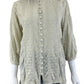 Johnny Was Cream Floral Button-Down Shirt Size XS