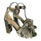 MARION PARKE Green Camouflage Print Sandals Size 37