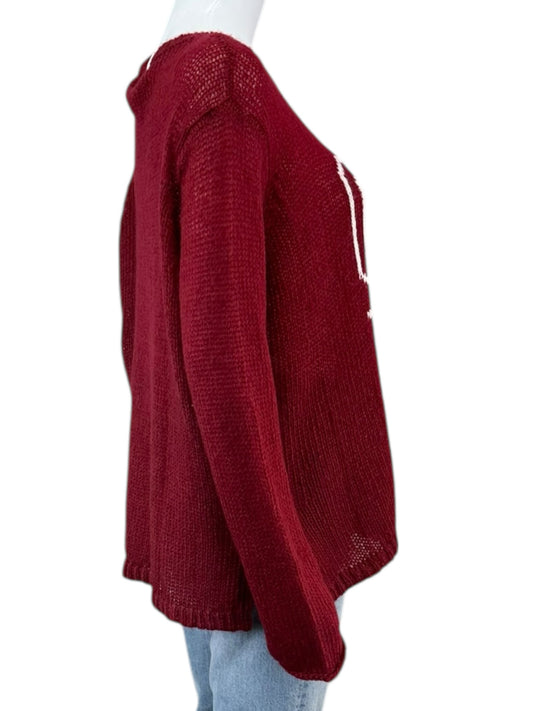 Wooden Ships NWT Red Ruby Jane GO TEAM Sweater Size S/M