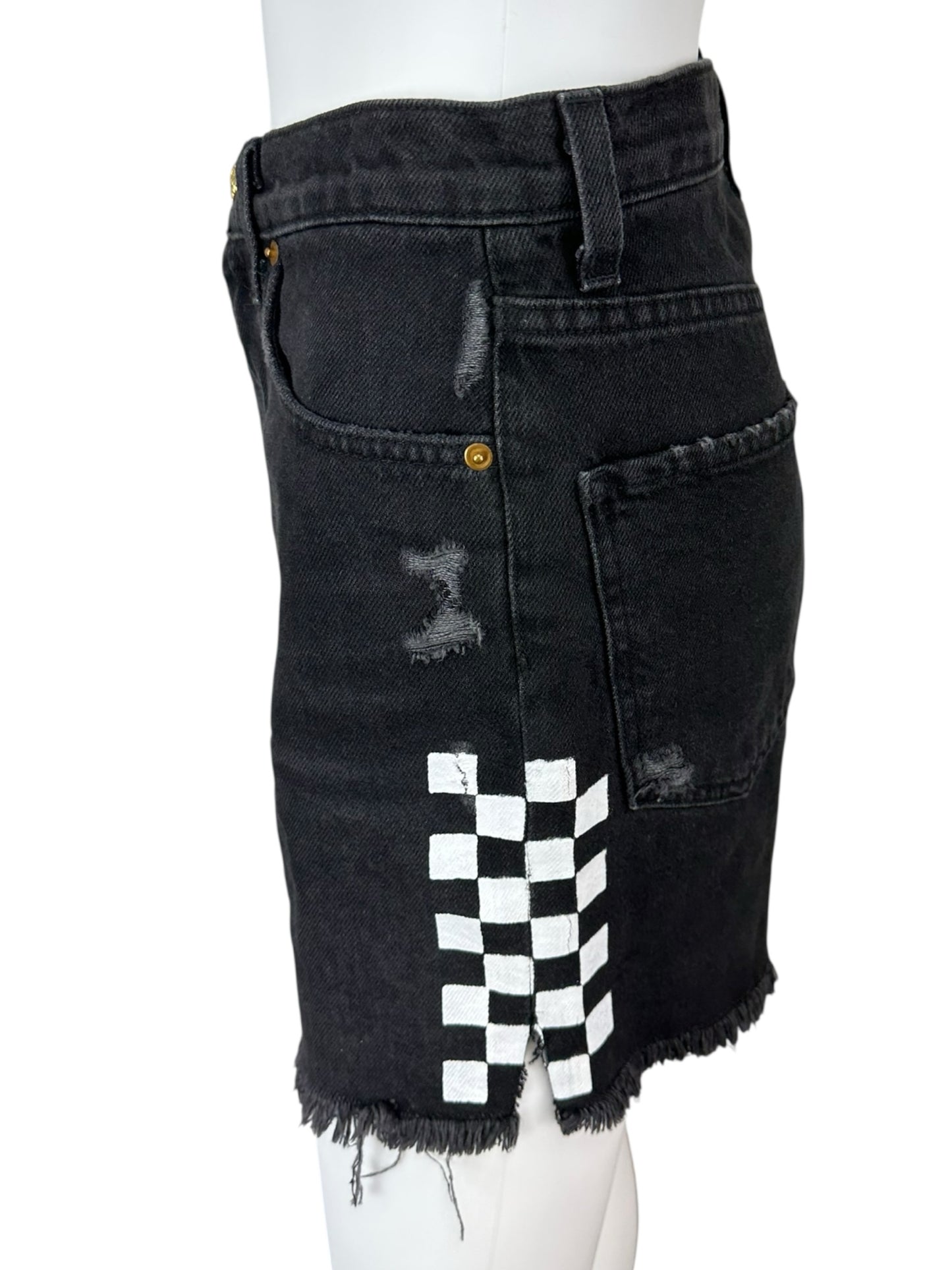 Aviator Nation NWT Black Hi Rise Skater Cutoff Shorts Size 25