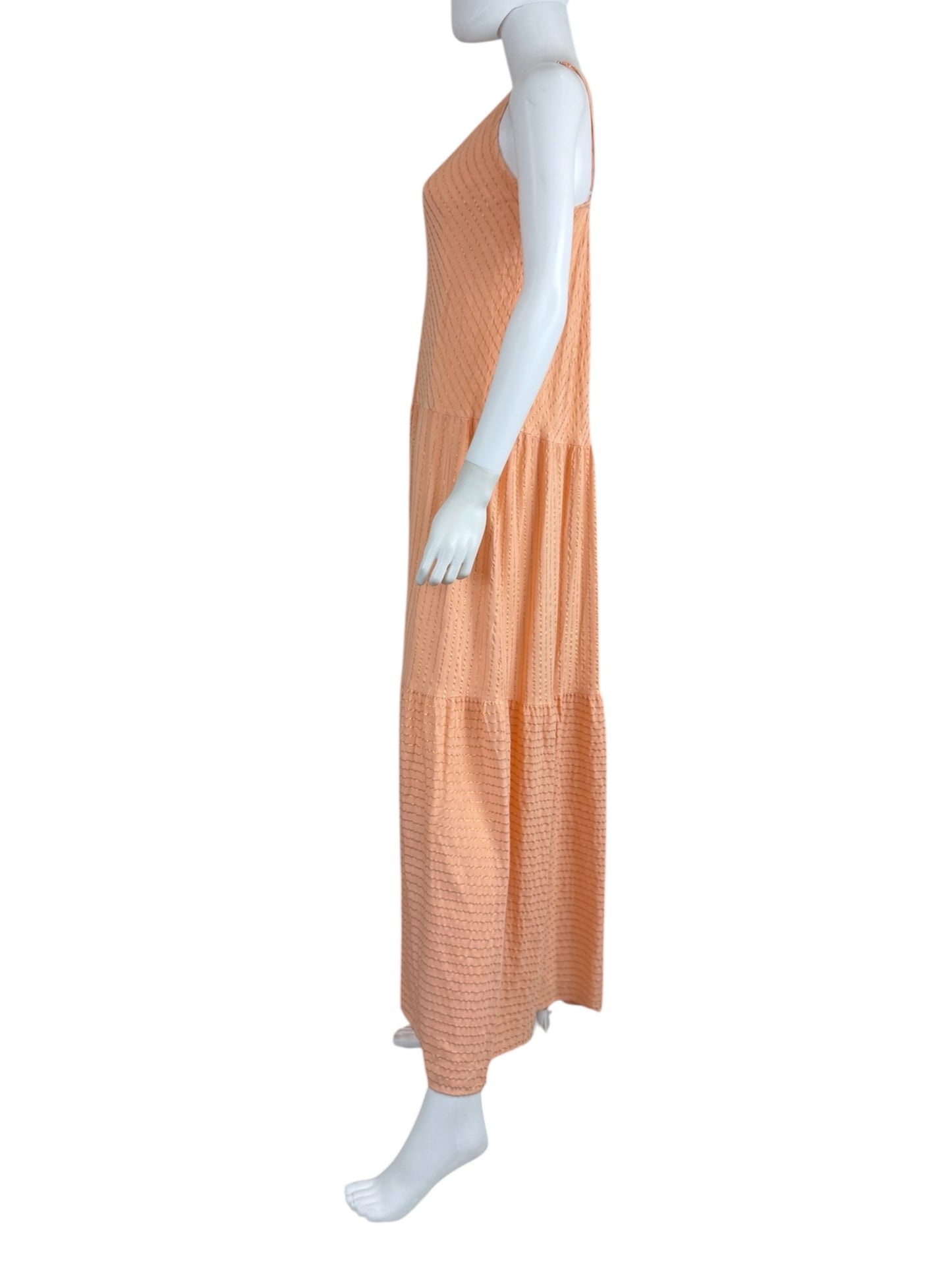 Self Contrast Peach Striped Maxi Sundress Size S