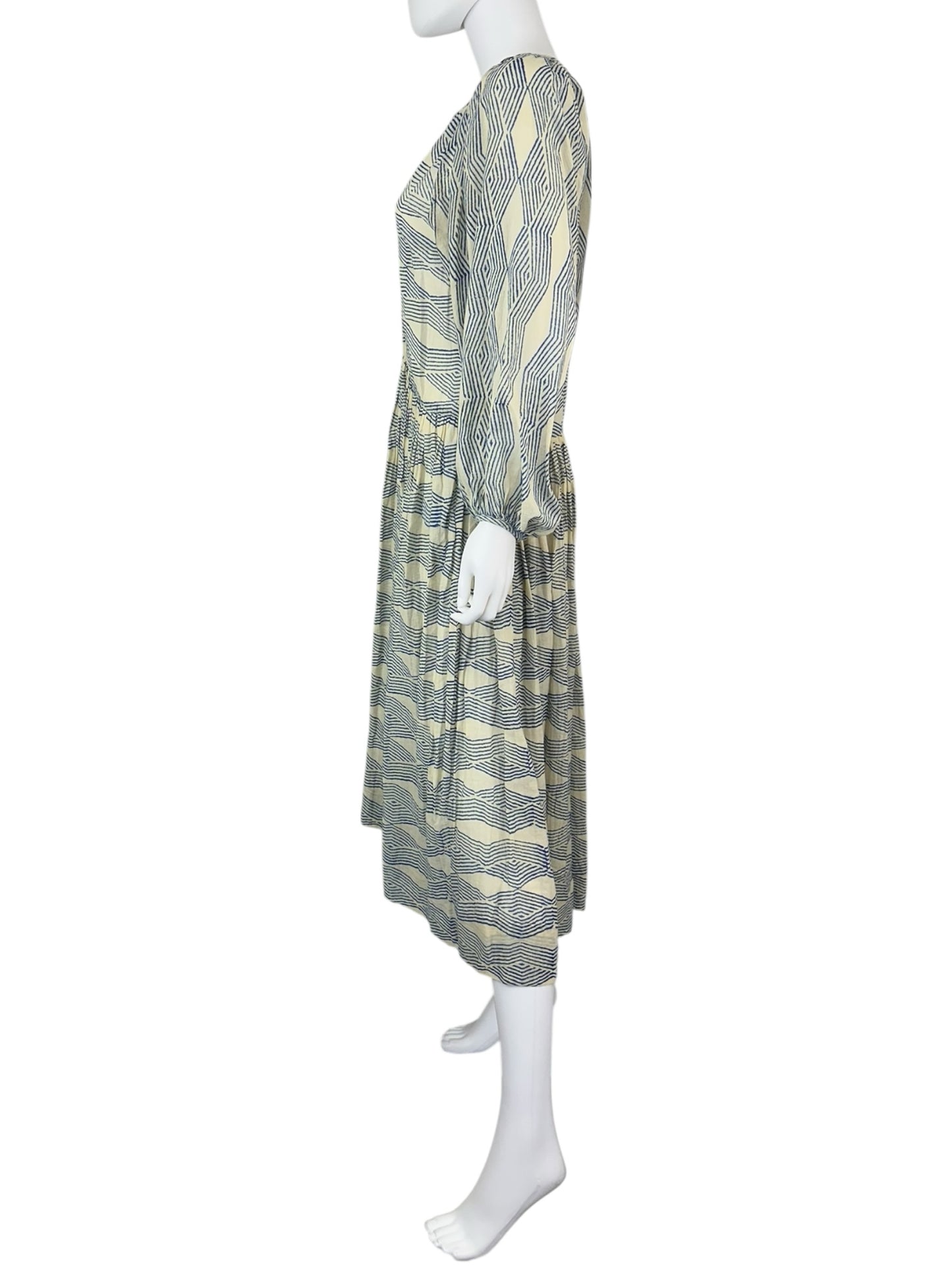 Alix of Bohemia Blue 'Saranna' 100% Cotton Maxi Dress Size S
