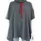 TAHARI Grey Knit Wool Blend Poncho Size O/S