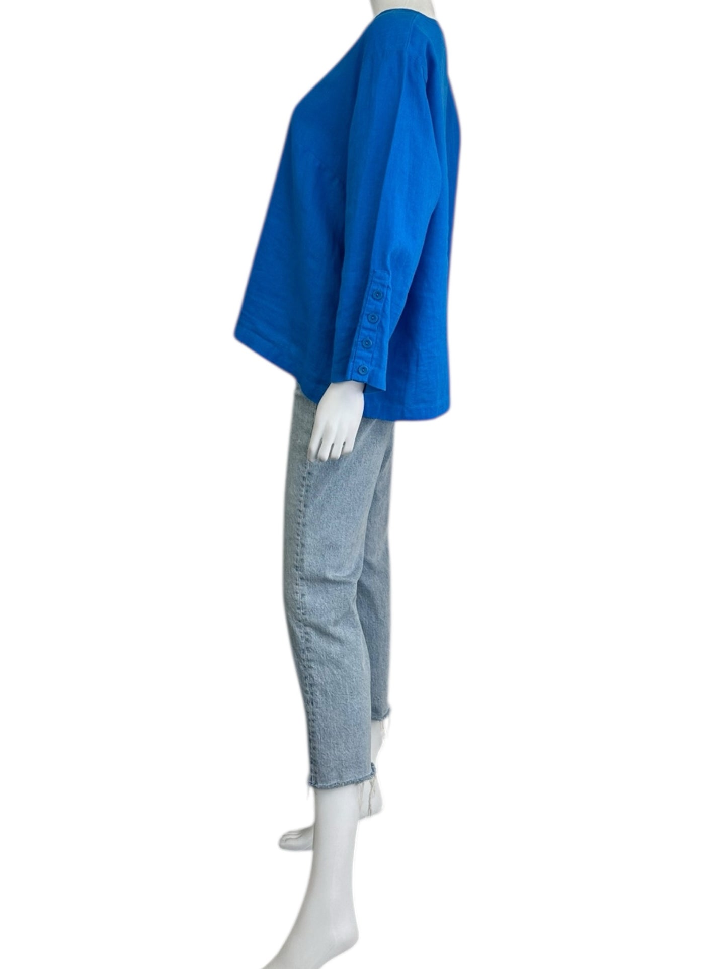 Flax Blue Knit Top Size L
