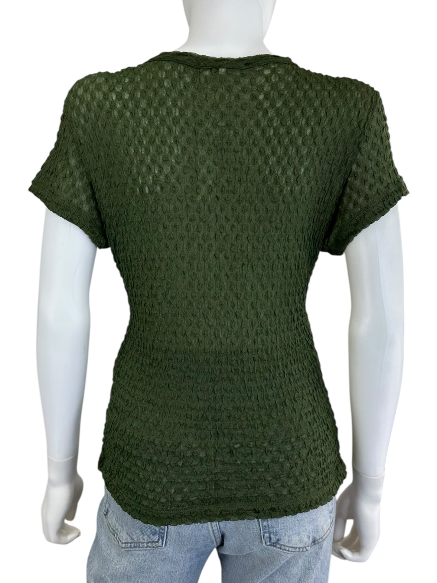 FRAME Dark Green Knit Top Size XL