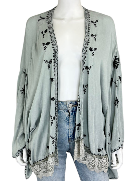 Free People Light Blue Kimono Size M