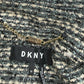 DKNY Blue Fringe Trim Tweed Blazer Size 10