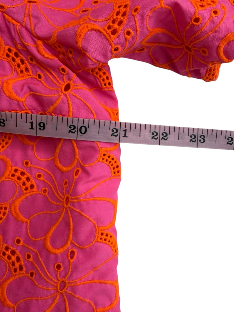 Lilly Pulitzer Pink Lailah Eyelet Embroidered Top Size L