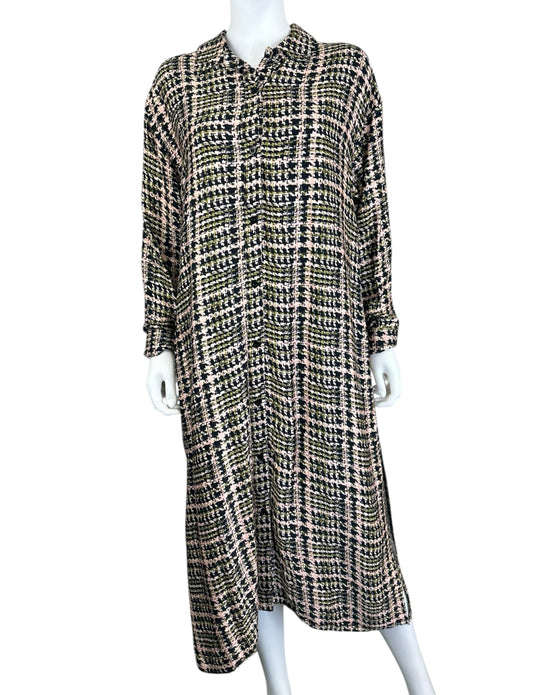 Sadie & Sage NWT Houndstooth Print Shirt Dress Size L