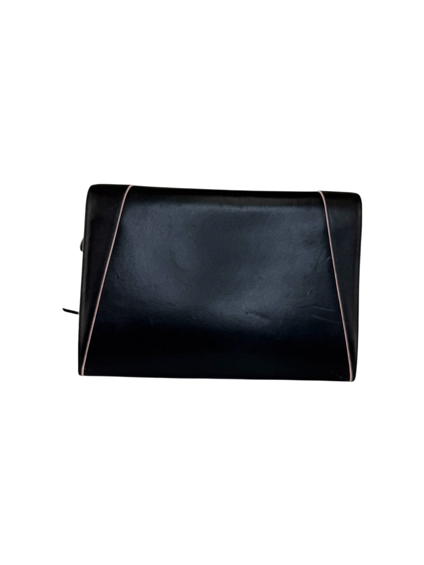 JIMMY CHOO Black Leather Oversized Sierra Convertible Cluch Handbag
