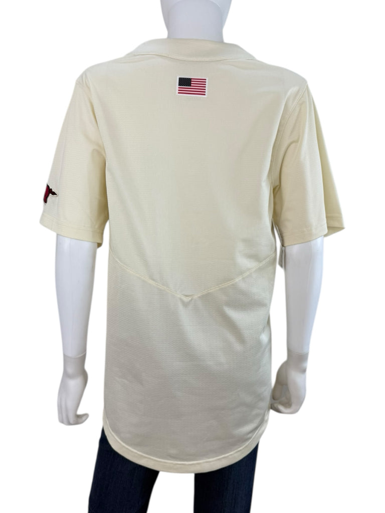 Nike Dri-Fit Cream Razorback Replica Baseball Jersey Size S