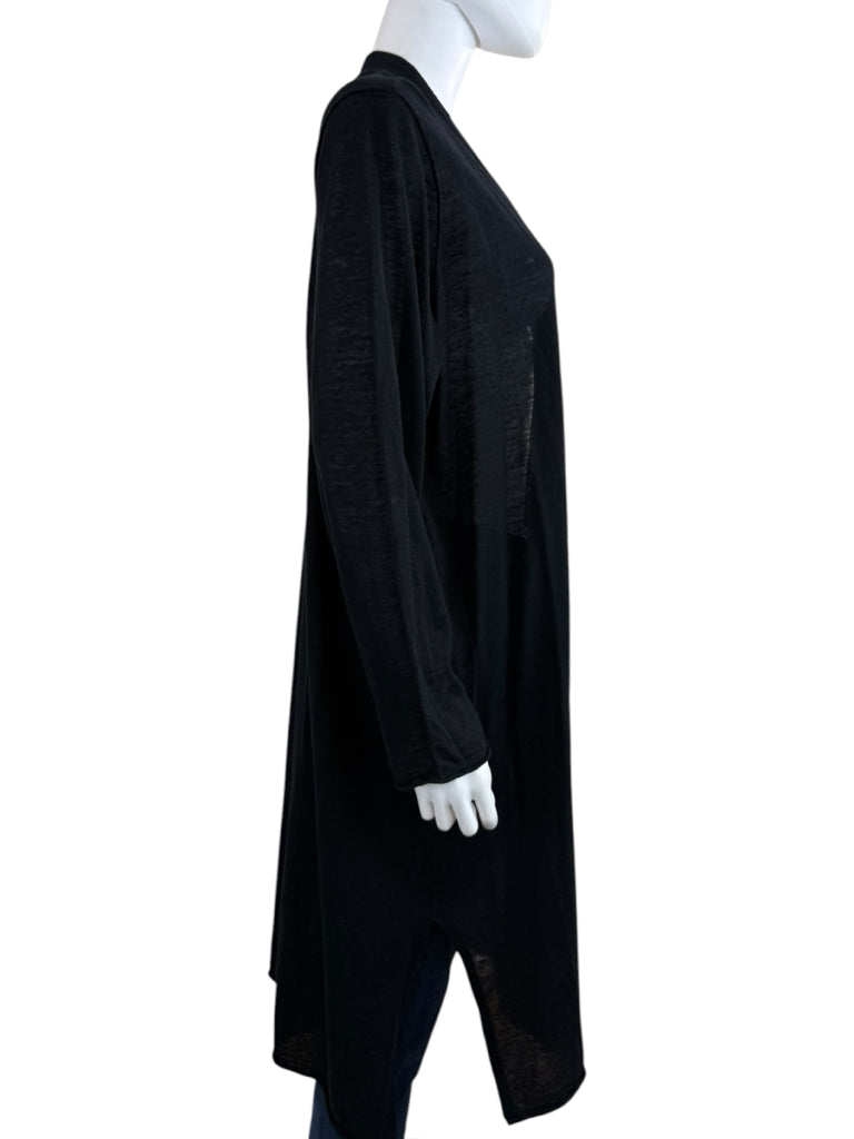 EILEEN FISHER Black Linen Duster Cardigan Size 1X