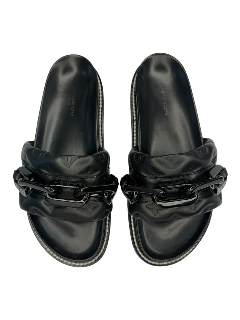Louis Vuitton Black Sunset Flat Comfort Mule Size 37.5