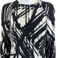 KAUFMAN FRANCO 100% Silk Black Abstract Print Shift Dress Size 2