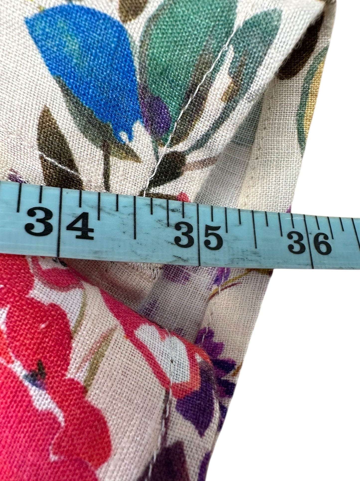 Johnny Was 100% Linen Floral Maxi Skirt Size M