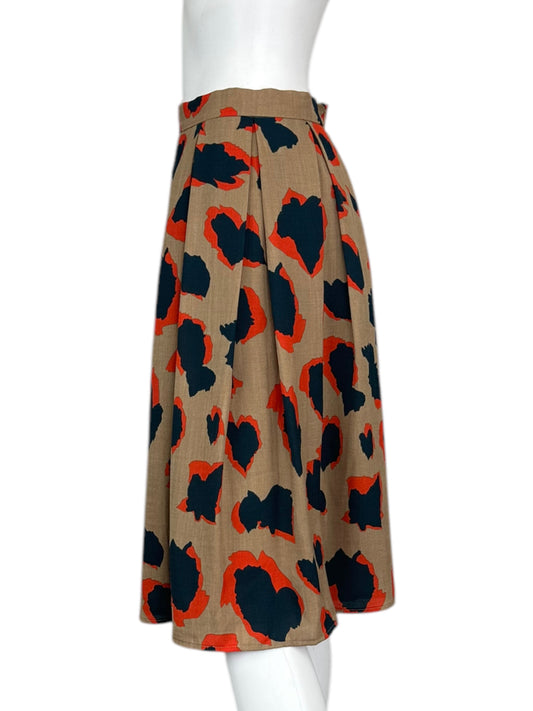 comme toi Animal Print Flowy Midi Skirt Size S