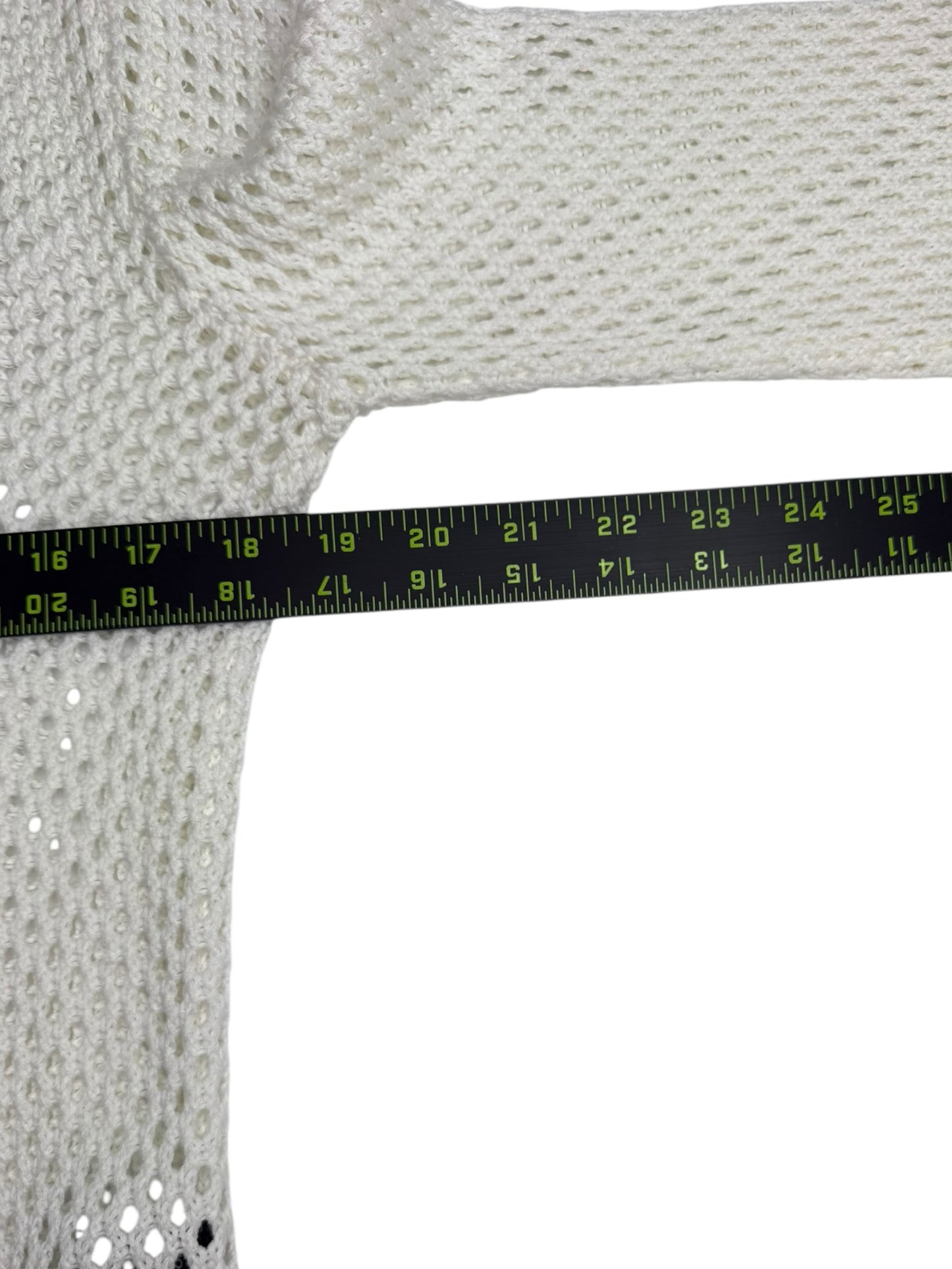 Monrow White Cotton Open Knit Sweater Size M
