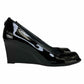 Stuart Weitzman Black Patent Leather Wedges Size 8